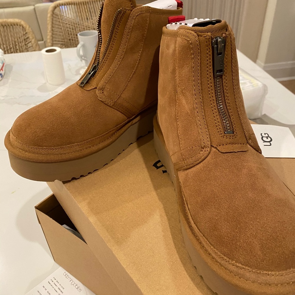 Neumel Platform Zip boot in CHESTNUT SHIP SAME DAY size 10